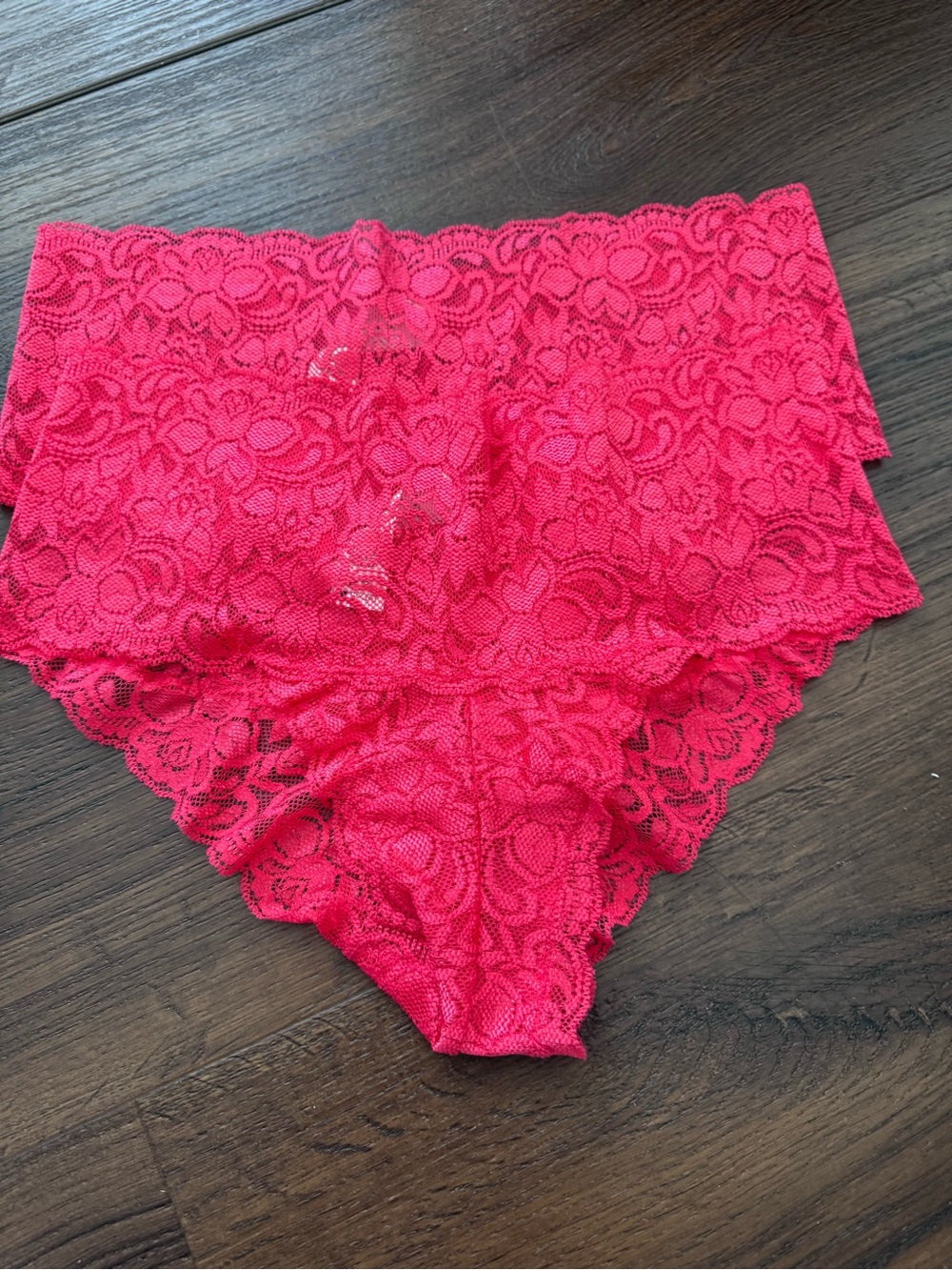 Quince NWOT Lace Cheeky 3 Panty Set - Red & Light Pink - Picture 2 of 4